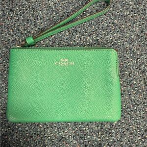 Coach Vibrant Green Wristlet
